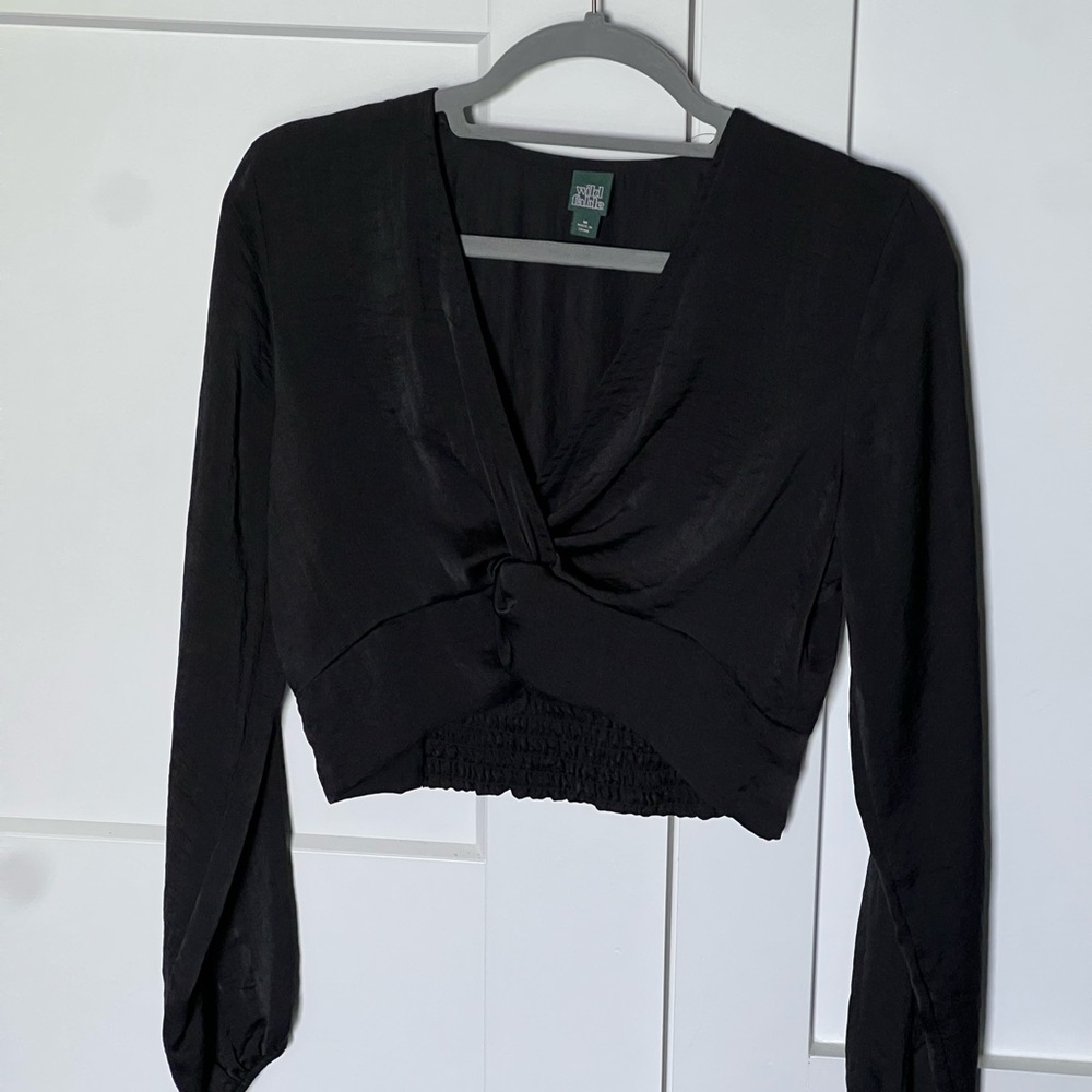 Wild Fable Black Wrap Blouse